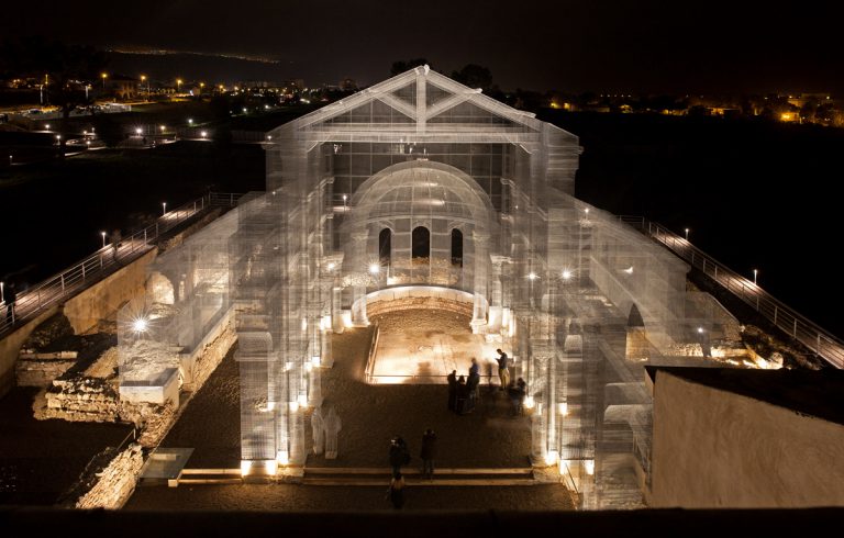 Basilica di Siponto notte